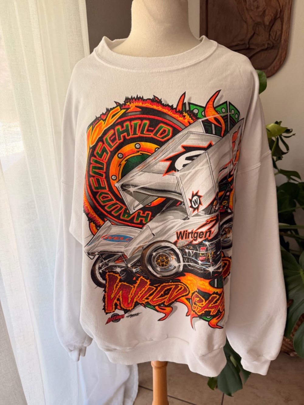 Jac Haudenschild Wild Child Racing Crewneck Sweatshirt 2XL Flames